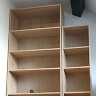 Empty bookshelves