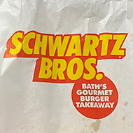 A Schwartz Burger bag and shake