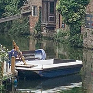 houses built right up to a canal on both sides