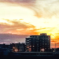 Sunset over Ferris wheel