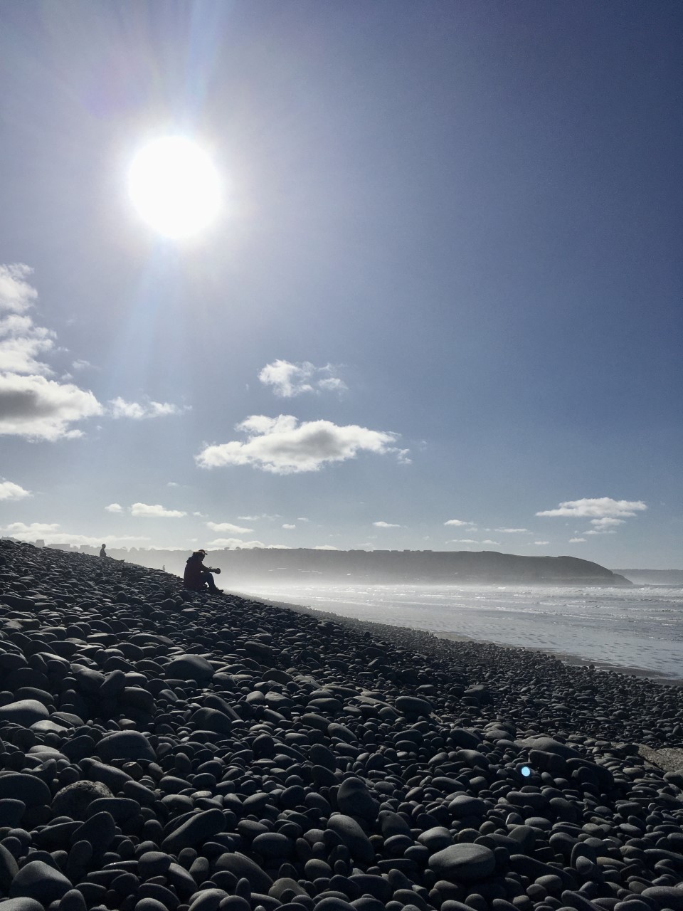 Silhouette of person on beach