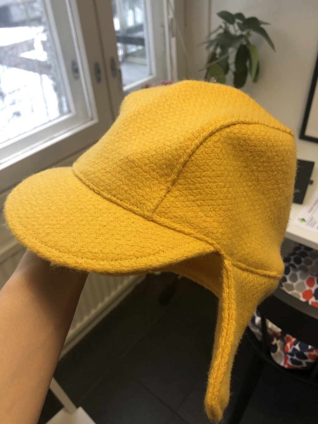 Yellow hat.