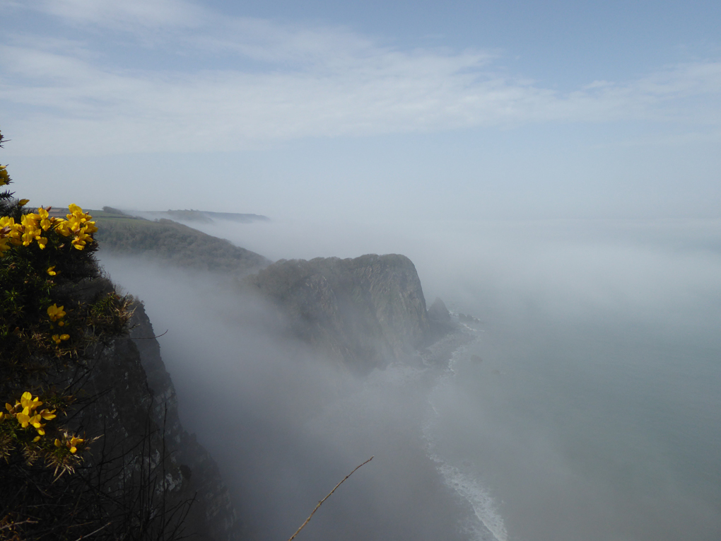 Sea mist rolling in to the South West coastal path.