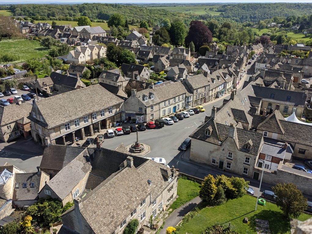 Aerial view of Minchinhampton