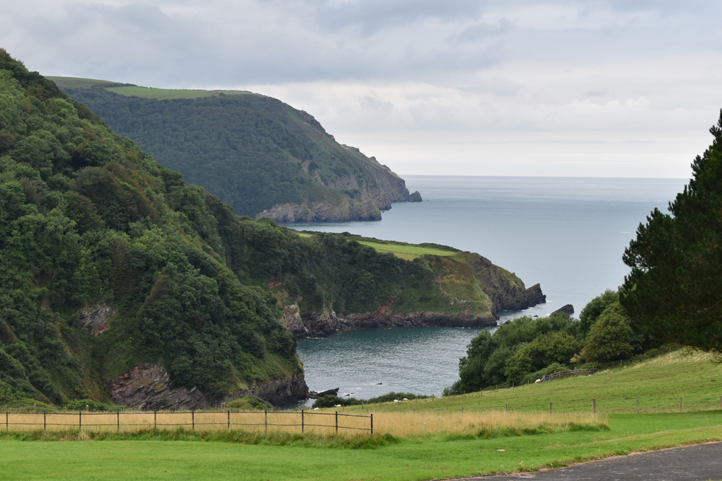 View over the sea at Lee Abbey bay