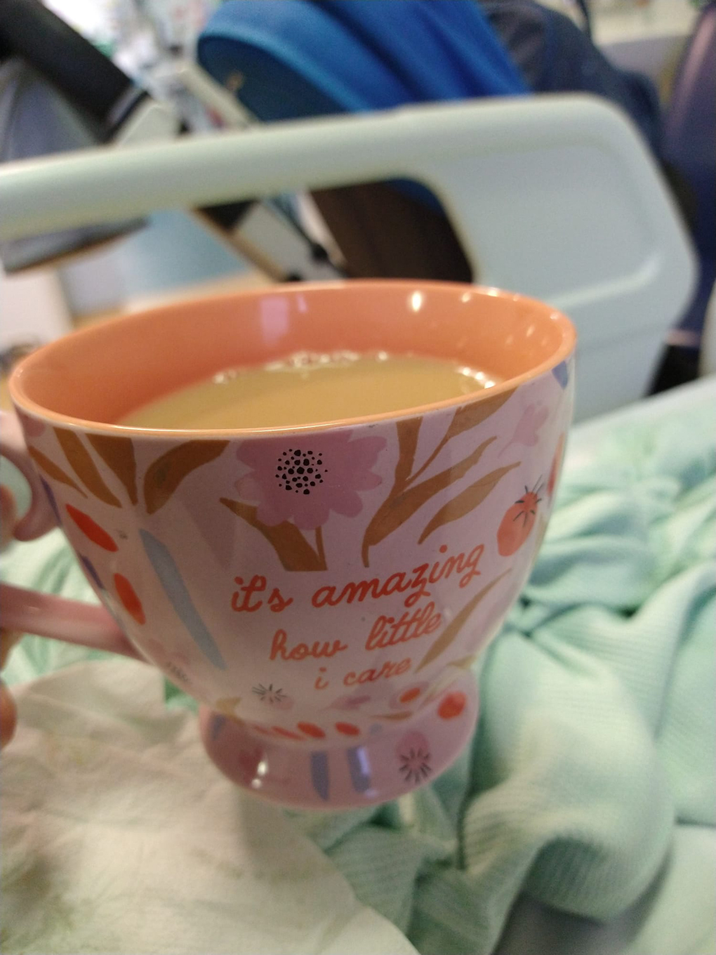 Mug of tea in a hospital