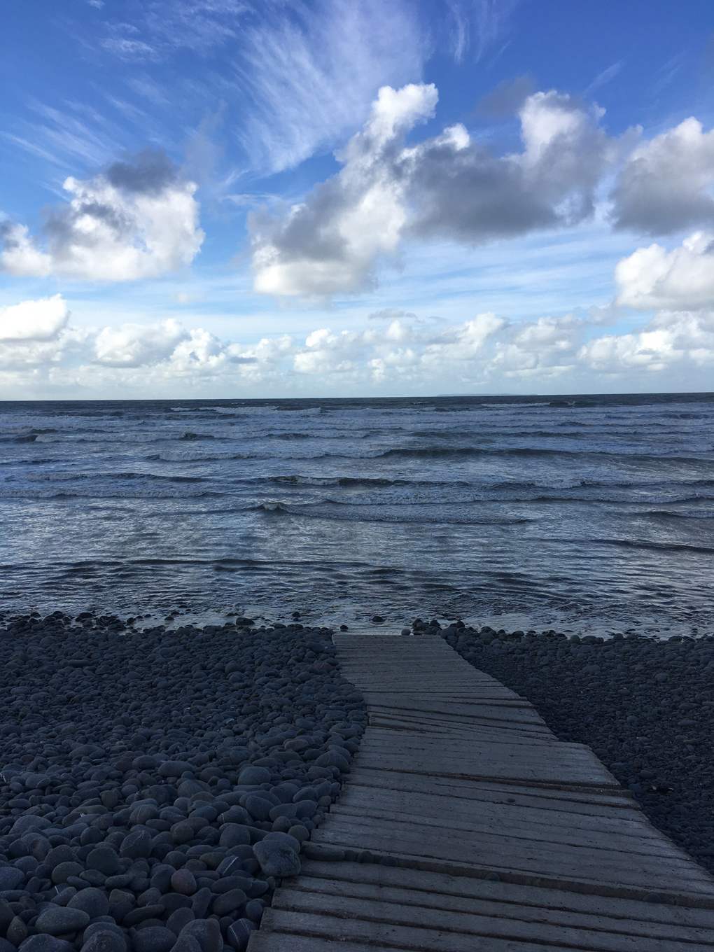 Wintery clouds and sea