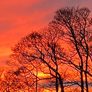 Sunset and snow in Slaley