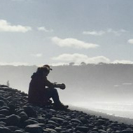 Silhouette of person on beach