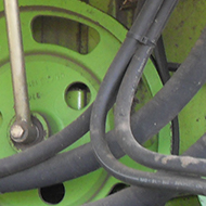 Inner workings of a combine harvester