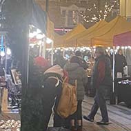 Outdoor market at twilight