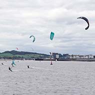 Kite surfing on the river Exe.