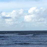 Wintery clouds and sea