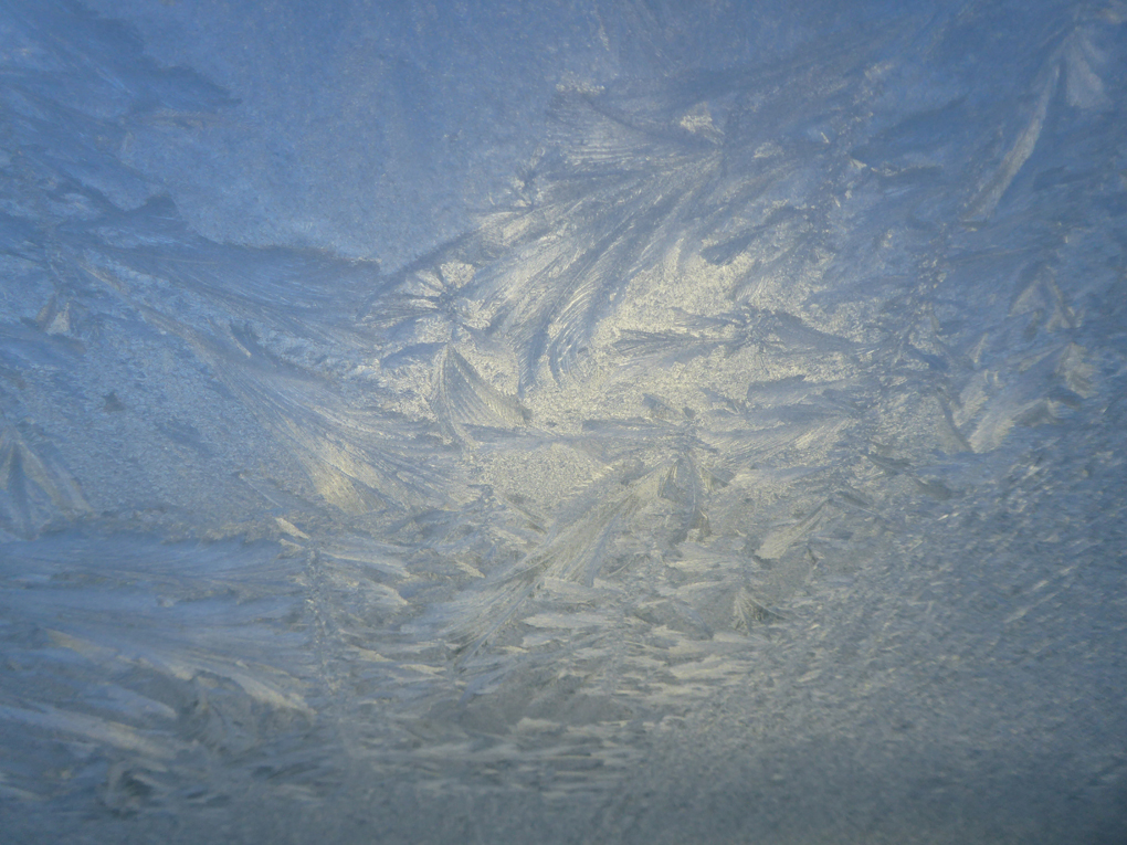 Ice formation on car windscreen
