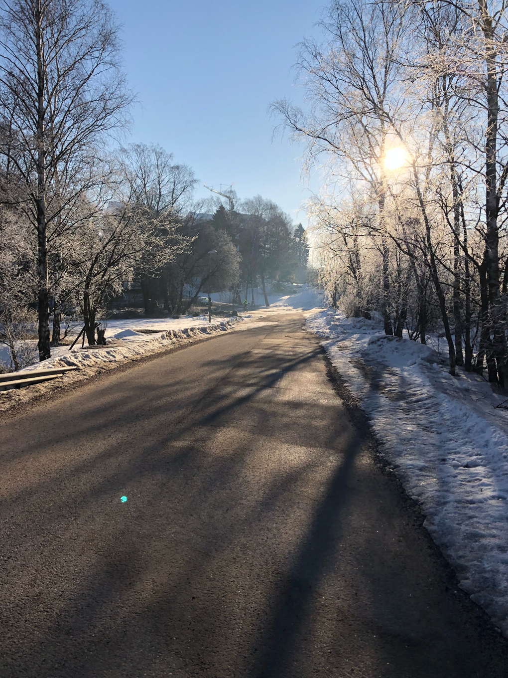 Small road in the winter