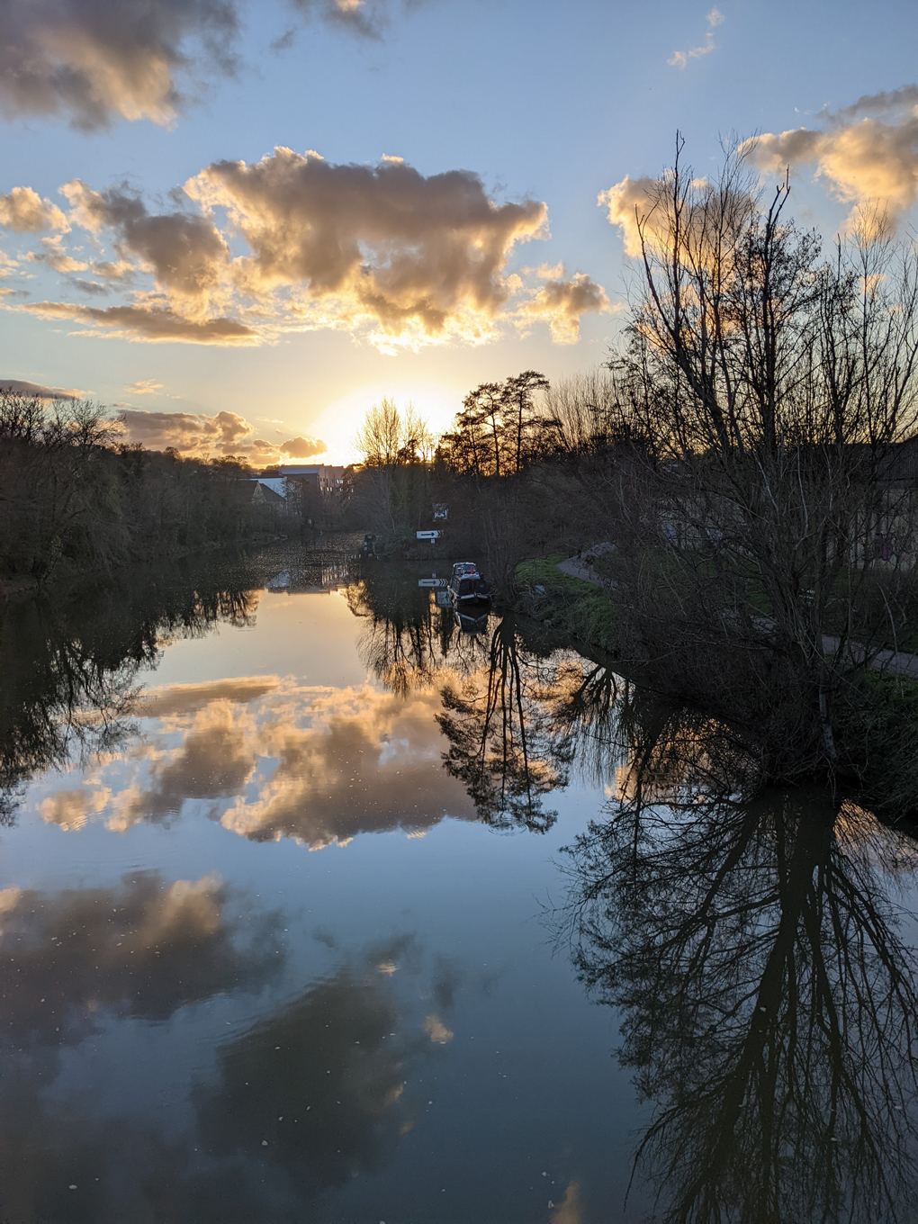 Sunset reflected on the Avon