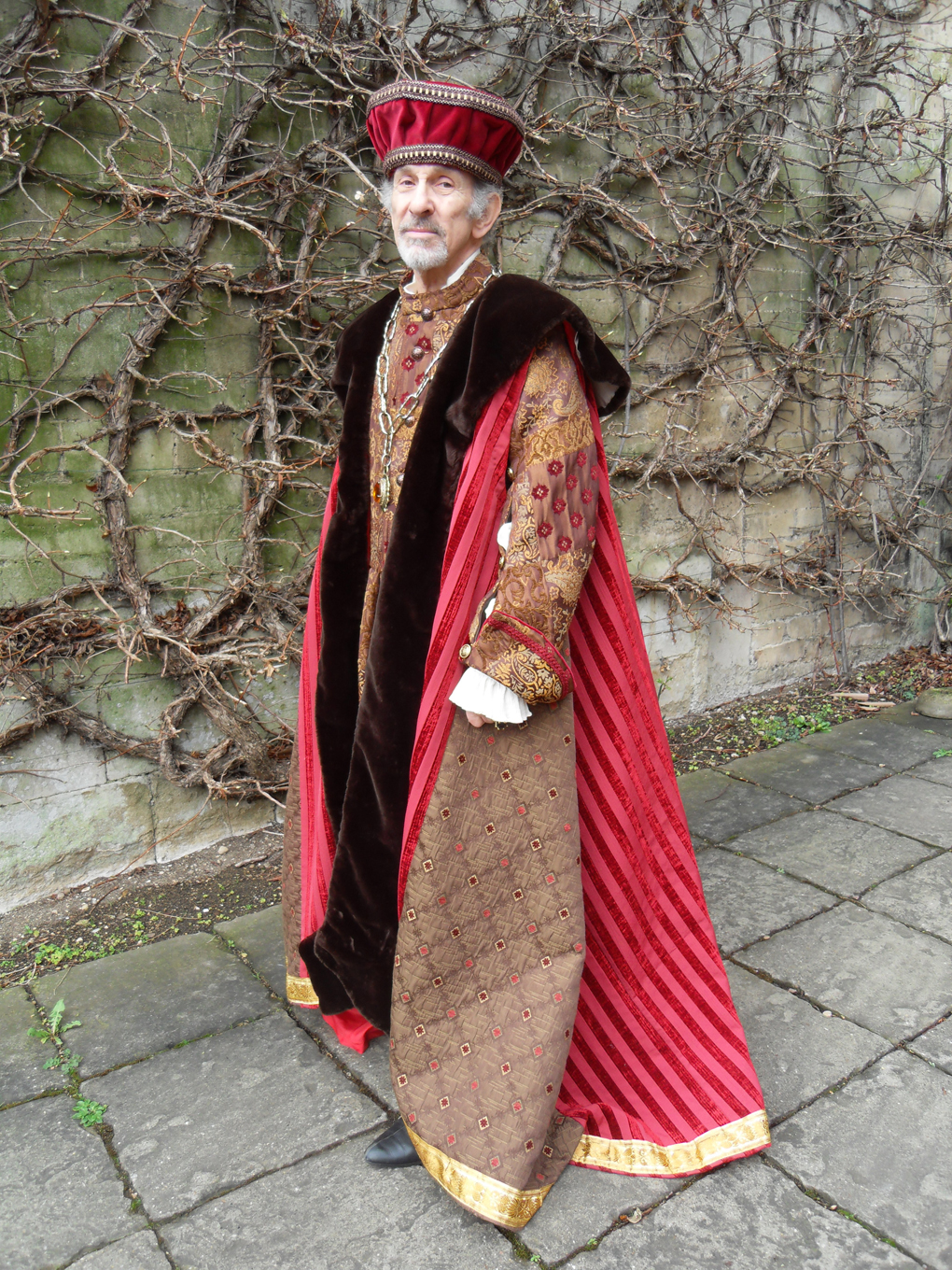 Actor in Lord Capulet costume for forthcoming production of Romeo and Juliet