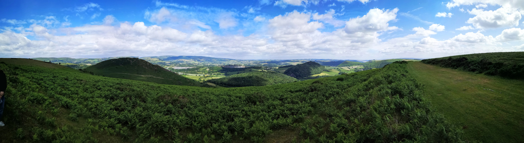 view from the top of Hergest Ridge overlooking the Welsh countrside.