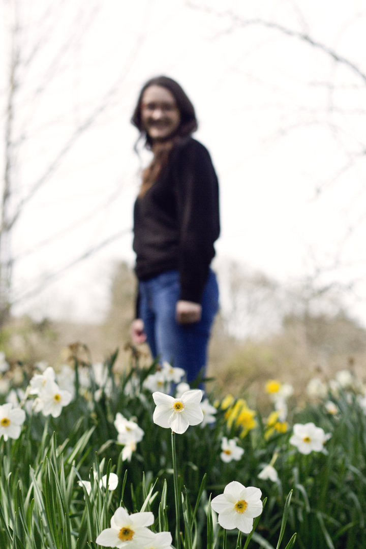 Daffodils and portrait