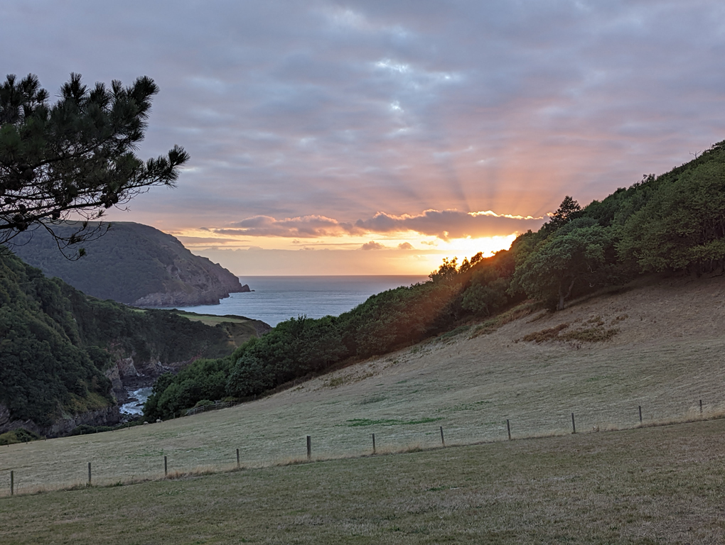 Sun setting over the sea