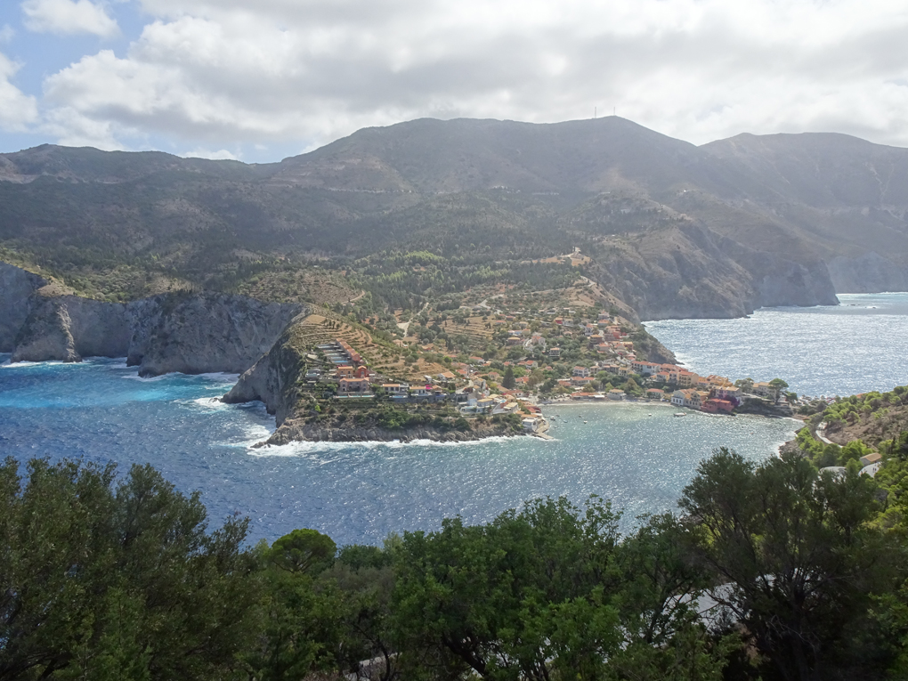 Small Greek village of Assos perched on a peninsula
