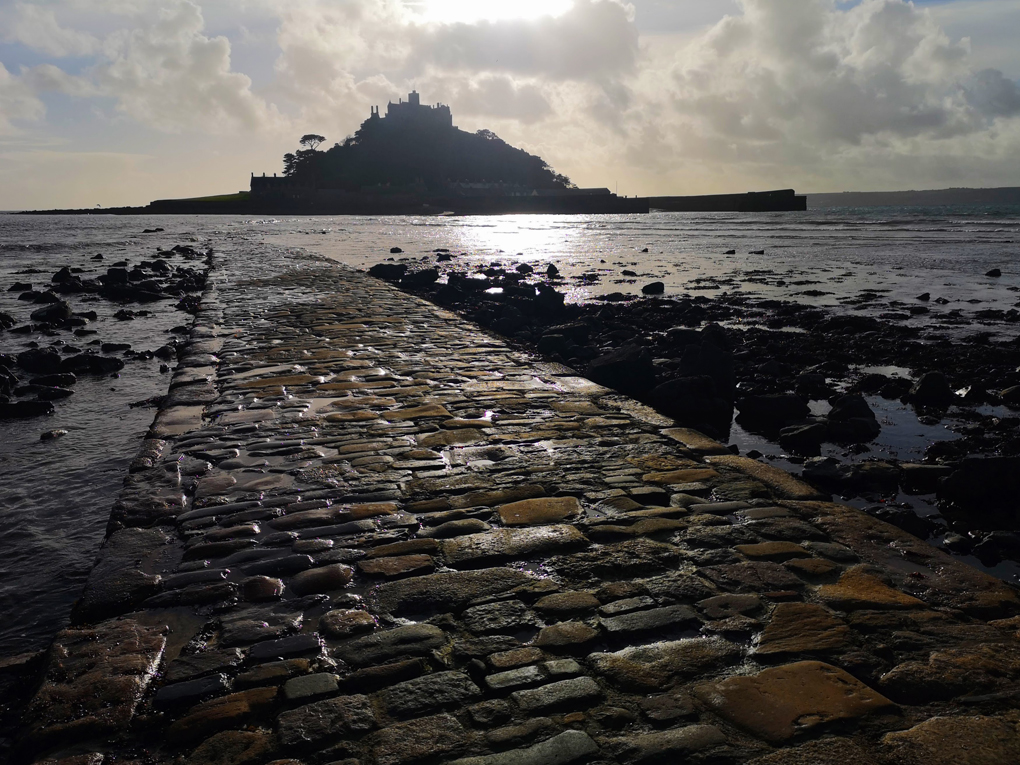 St Michael's Mount in Cornwall taken from Marazion as the tide was coming in so you could no longer walk over on the cobbled path.