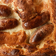 Toad in the hole fresh out of the oven.