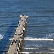 Pier into a very blue sea