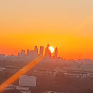 Sunset over Canary Wharf