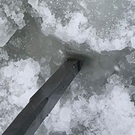 Slushy ice and wellies