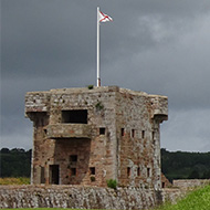 WWII gun emplacements on Royal North Devon Golf Course, on the coastline