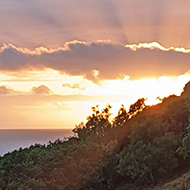 Sun setting over the sea