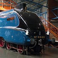A visit to the York Railway Museum would not be complete without a photo of this impressive engine. Streamlined and shiny, it cuts the mustard.