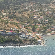 Small Greek village of Assos perched on a peninsula