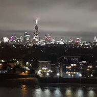 London skyline at night