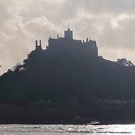 St Michael's Mount in Cornwall taken from Marazion as the tide was coming in so you could no longer walk over on the cobbled path.