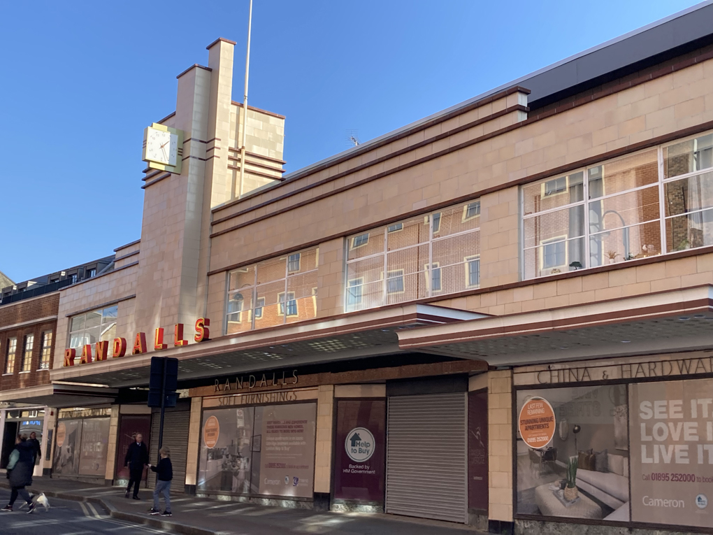 We see a beautiful Art Deco store in Uxbridge west London