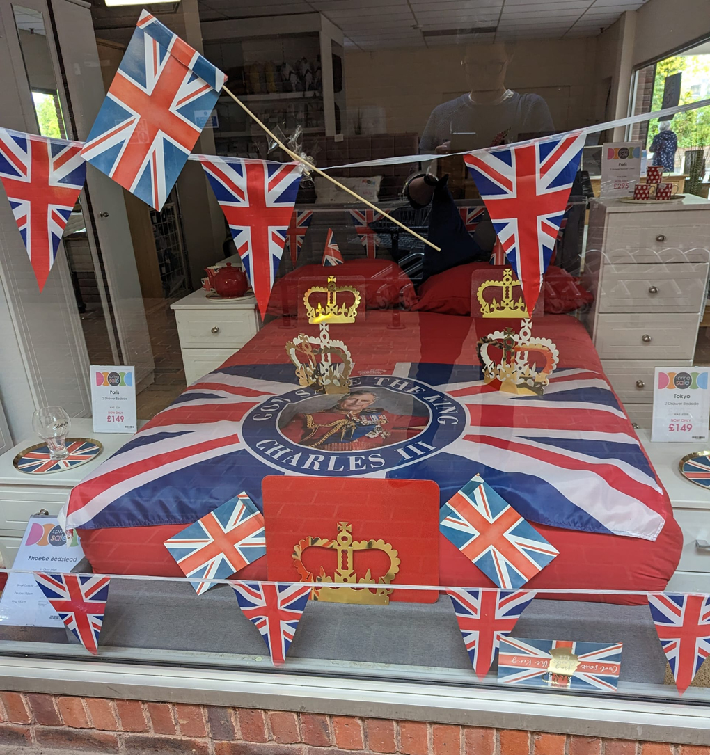 Coronation themed shop window