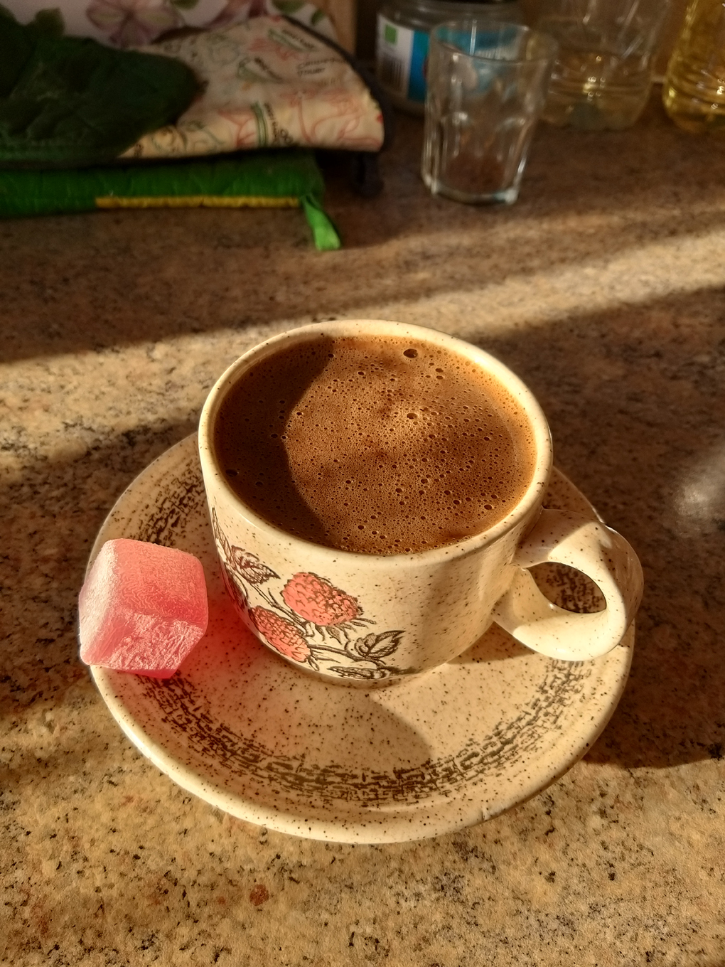 Greek coffee and Turkish delight, in the streaming autumn sun