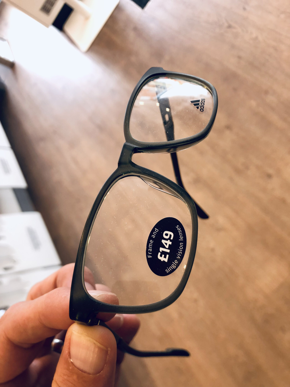 A pair of reading glasses