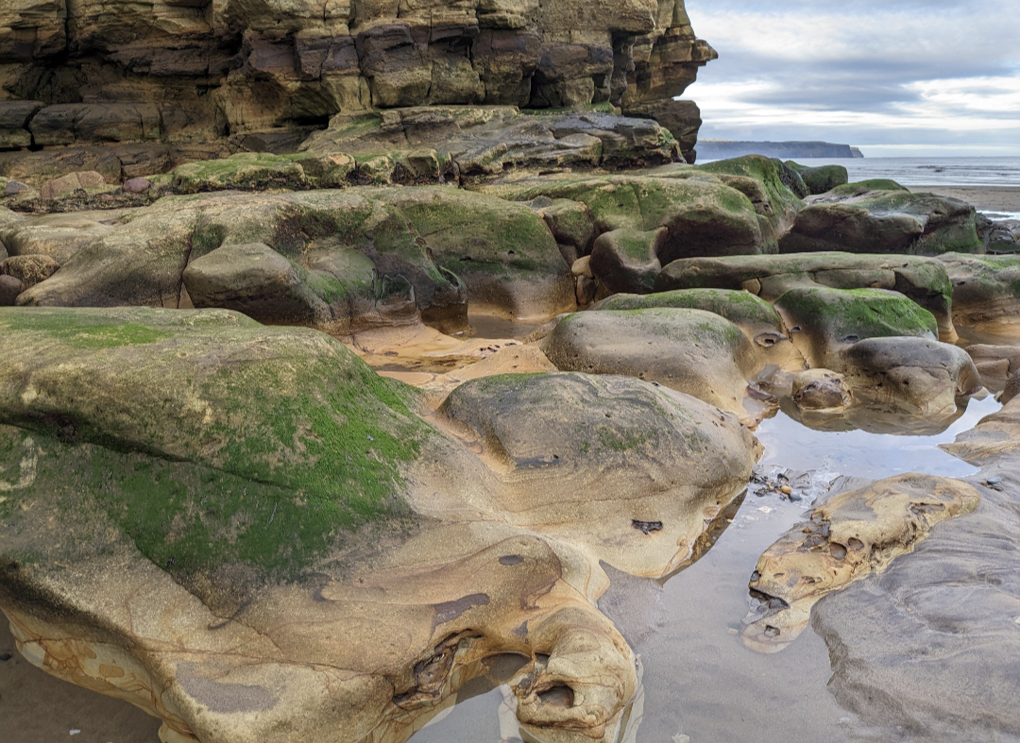 Whitby beach rocks