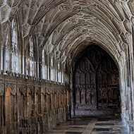 Cloisters at Gloucester Cathedral used in Harry Potter films.
