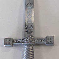A sword inscribed with the word Roma used for opening letters