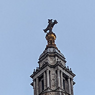 St Paul's cathedral from below.