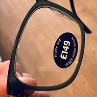 A pair of reading glasses