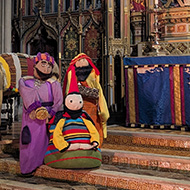 Part of the nativity scene at Gloucester Cathedral.