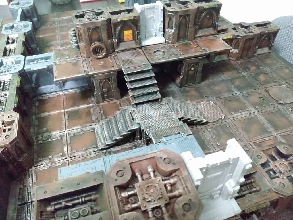 Plastic terrain, finally painted in browns and steels, to look like a futuristic dystopia