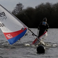 Racing dinghies on a chilly January morning