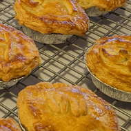 A large selection of savoury pastries fresh from the oven