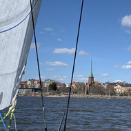 View from a sailing boat